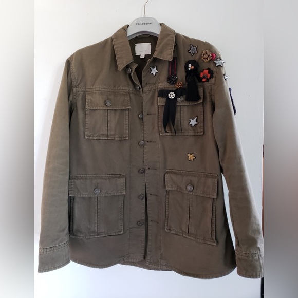 Pre owned Cinq a sept  sacred heart military utility jacket in xlnt condition - Picture 2 of 14